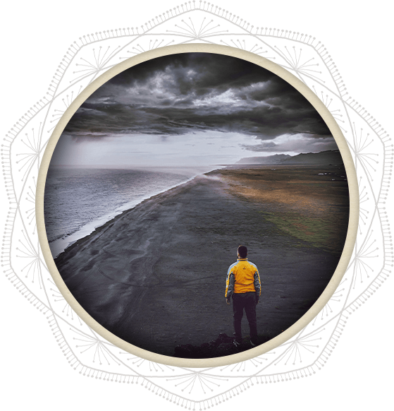 Man Facing Storm Man Facing Storm